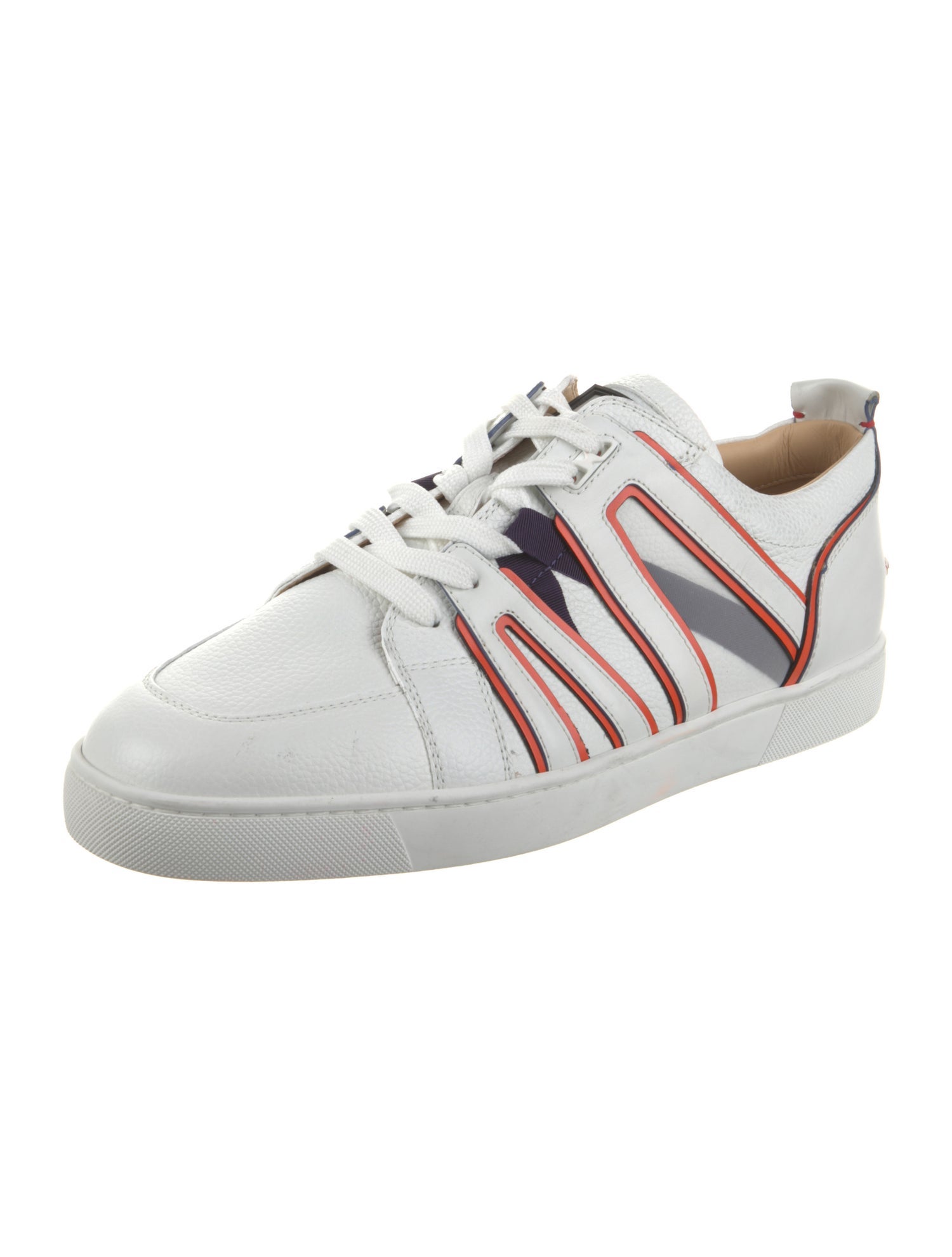 Christian Louboutin Leather Striped Sneakers