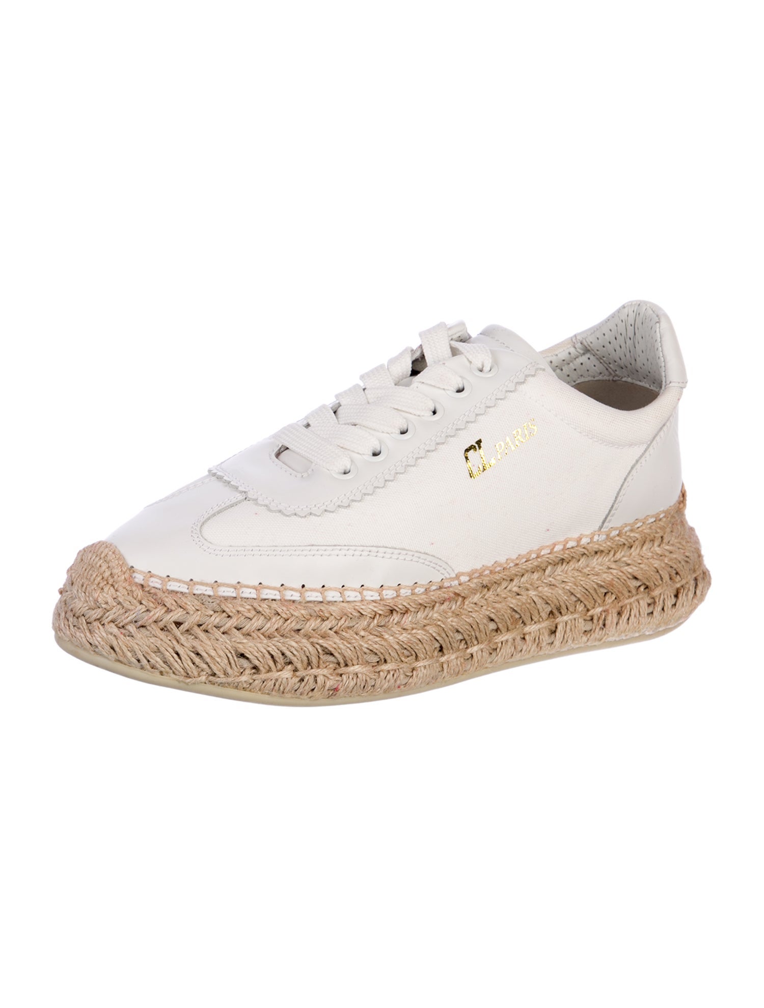 Christian Louboutin Canvas Colorblock Pattern Espadrille Sneakers