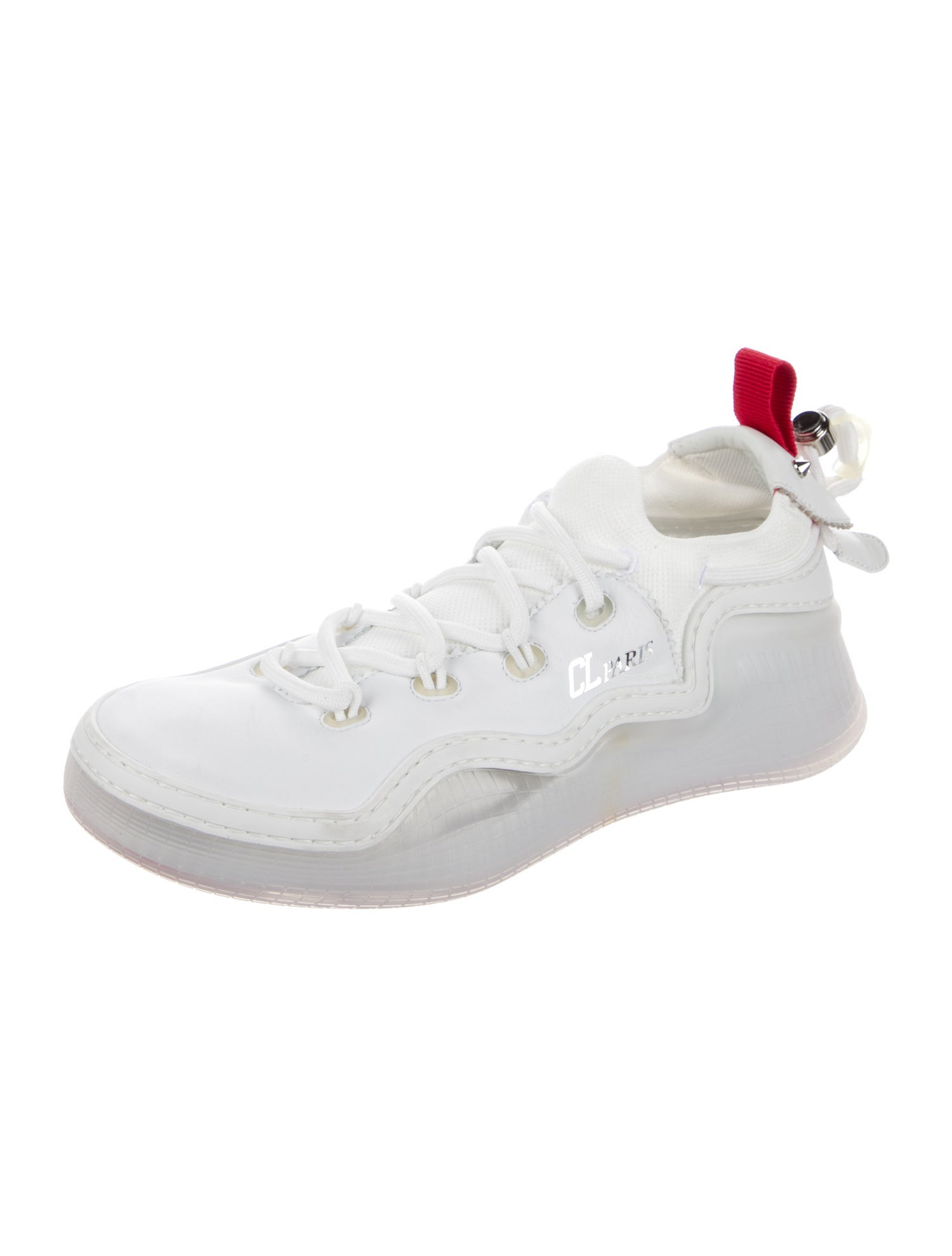 Christian Louboutin Leather Scalloped Accent Sneakers