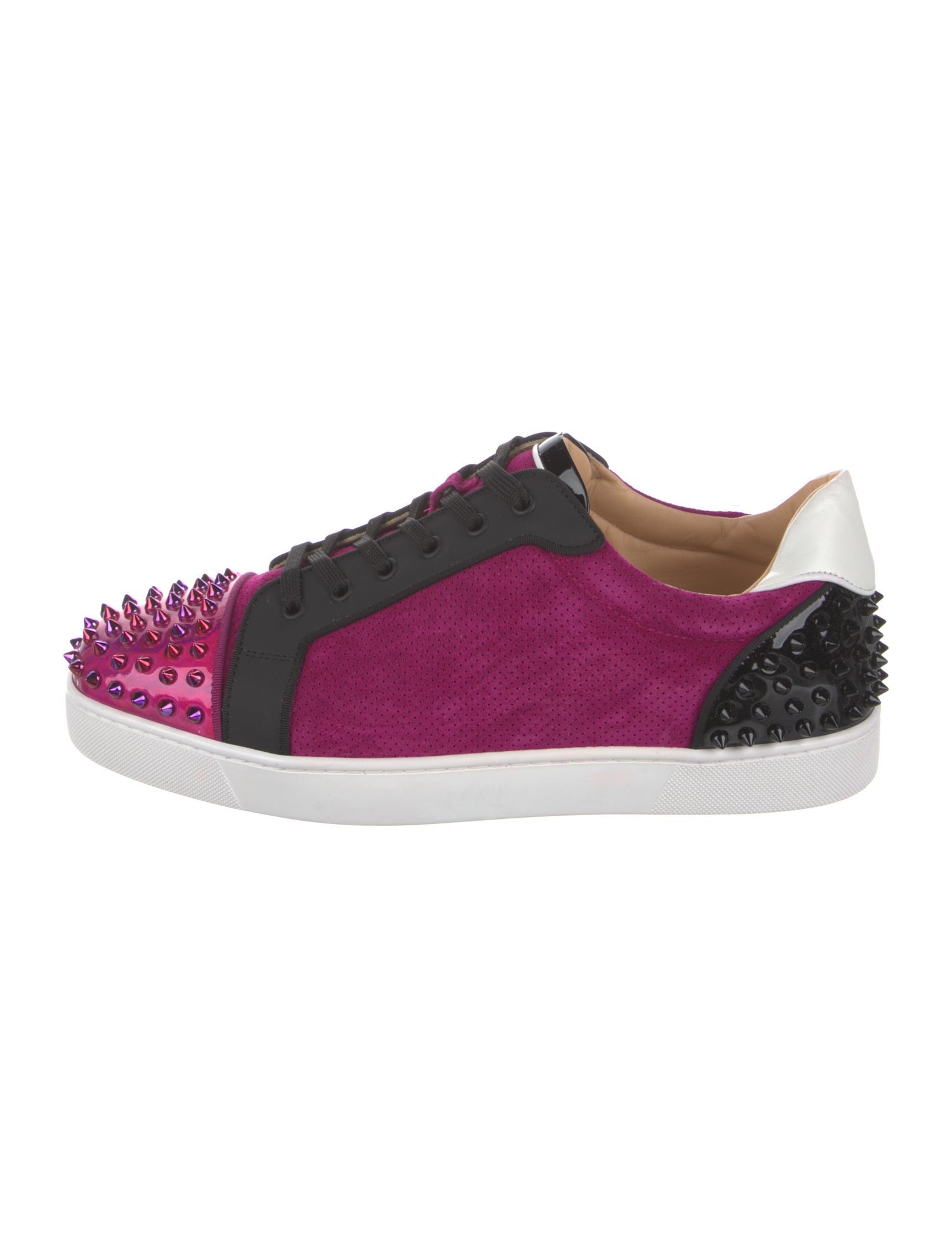 Christian Louboutin Suede Colorblock Pattern Sneakers