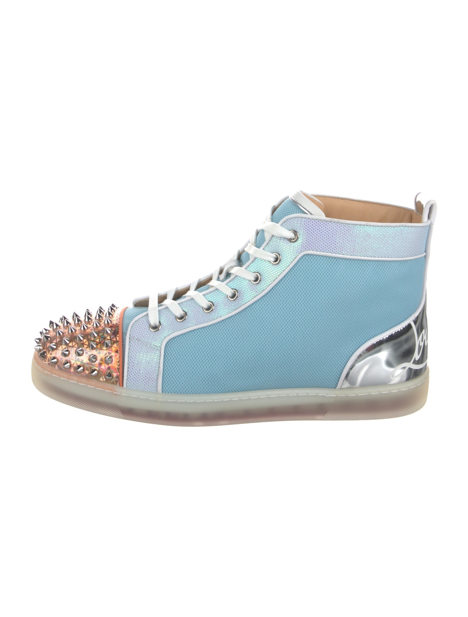 Christian Louboutin Mesh Colorblock Pattern Sneakers