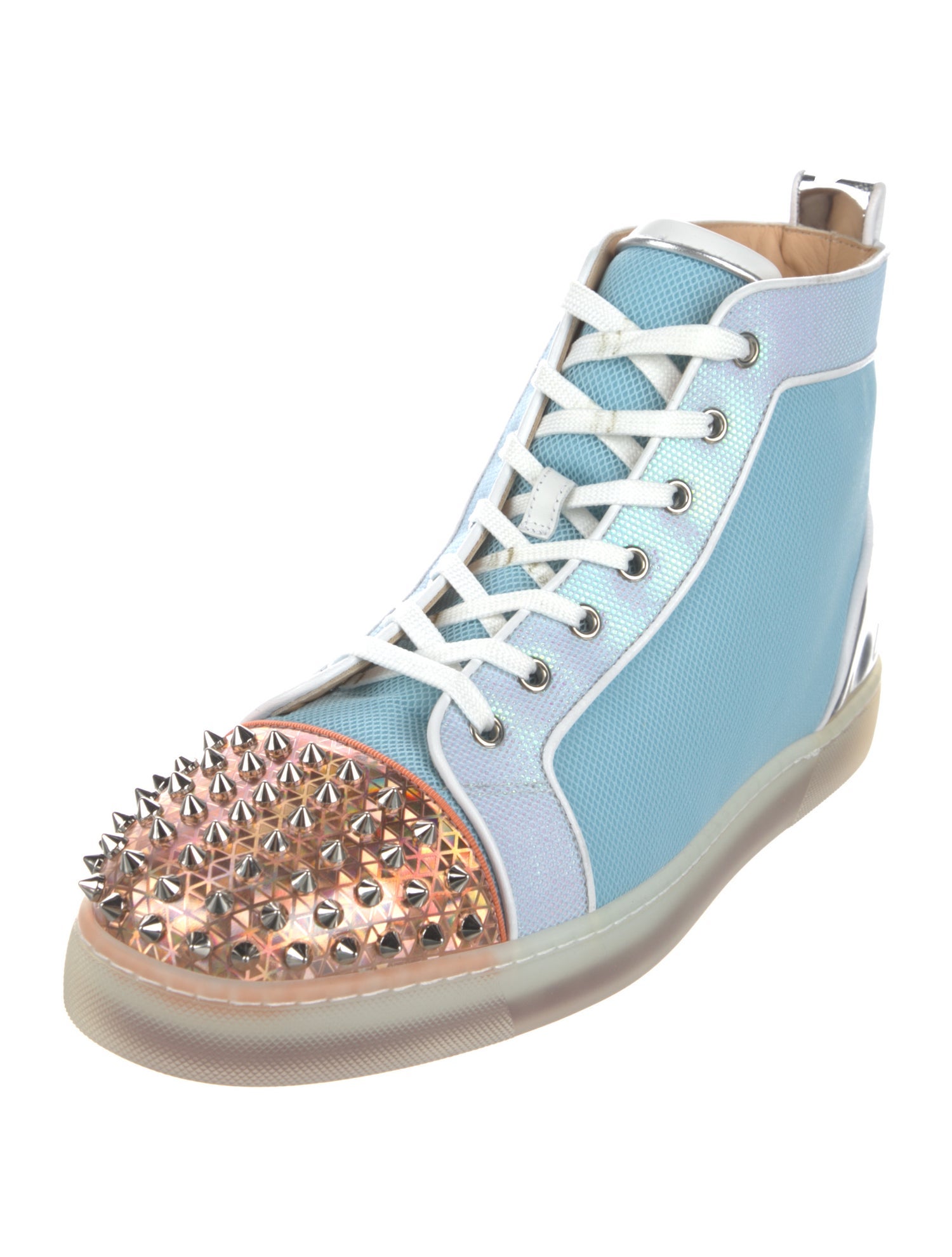 Christian Louboutin Mesh Colorblock Pattern Sneakers