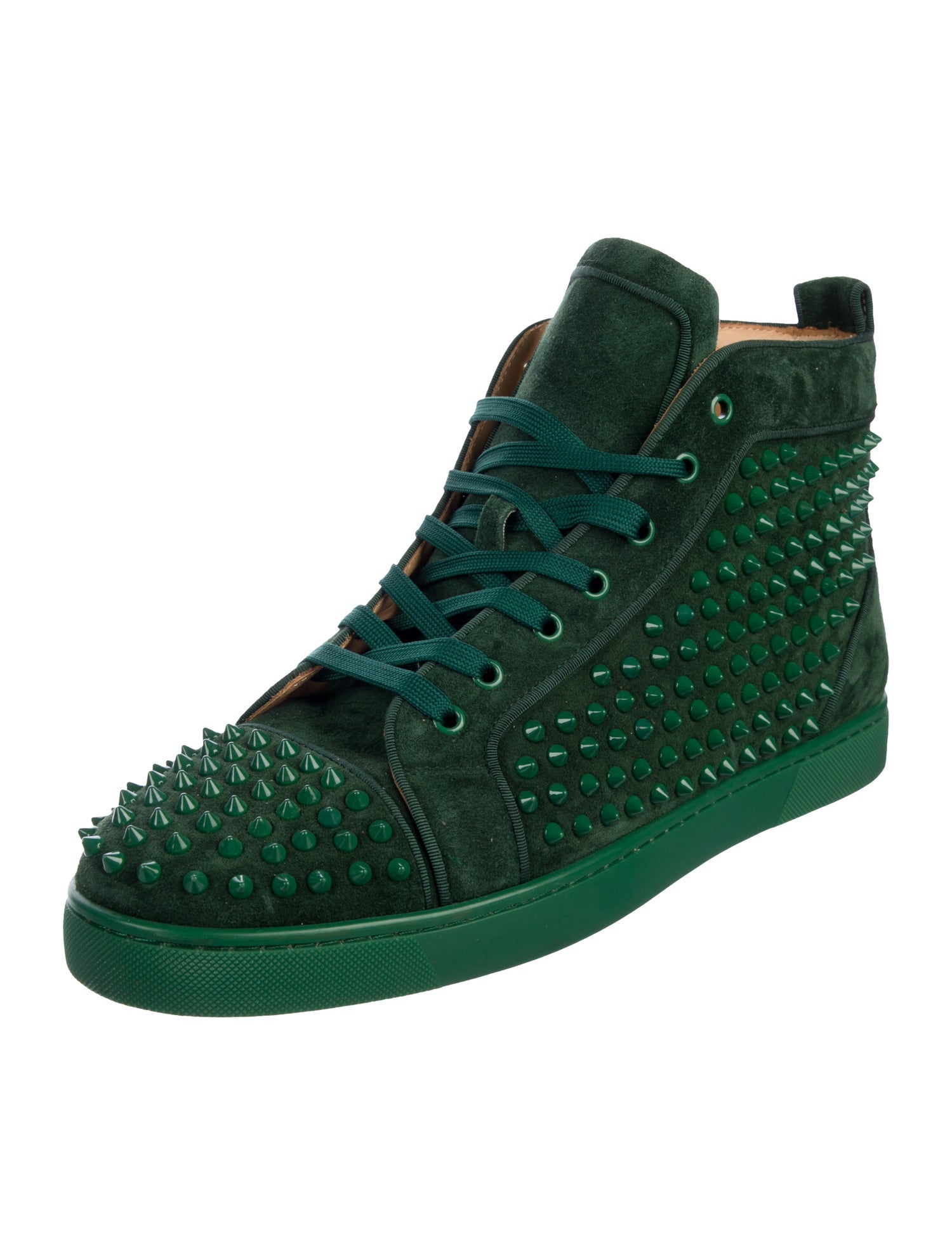 Christian Louboutin Spike Accents Suede Sneakers