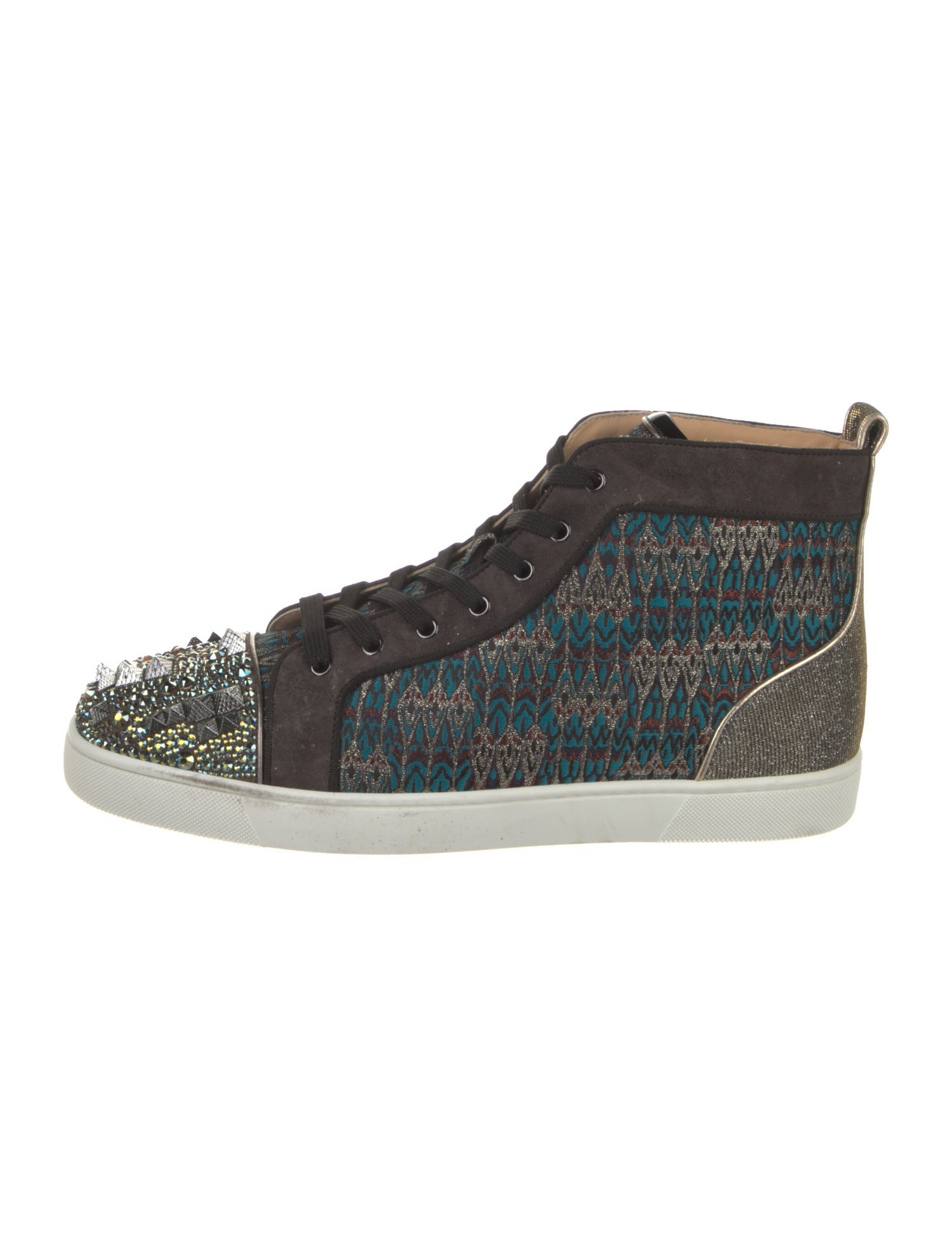Christian Louboutin Canvas Colorblock Pattern Sneakers