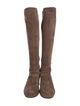 Christian Louboutin Suede Leather Trim Embellishment Riding Boots