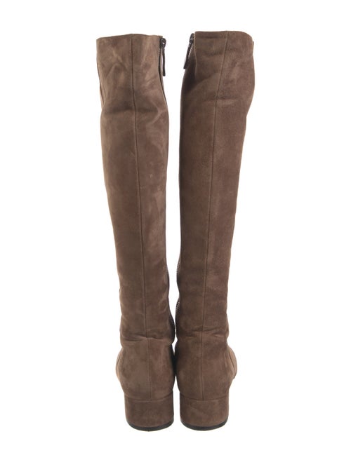 Christian Louboutin Suede Leather Trim Embellishment Riding Boots