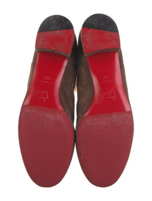 Christian Louboutin Suede Leather Trim Embellishment Riding Boots