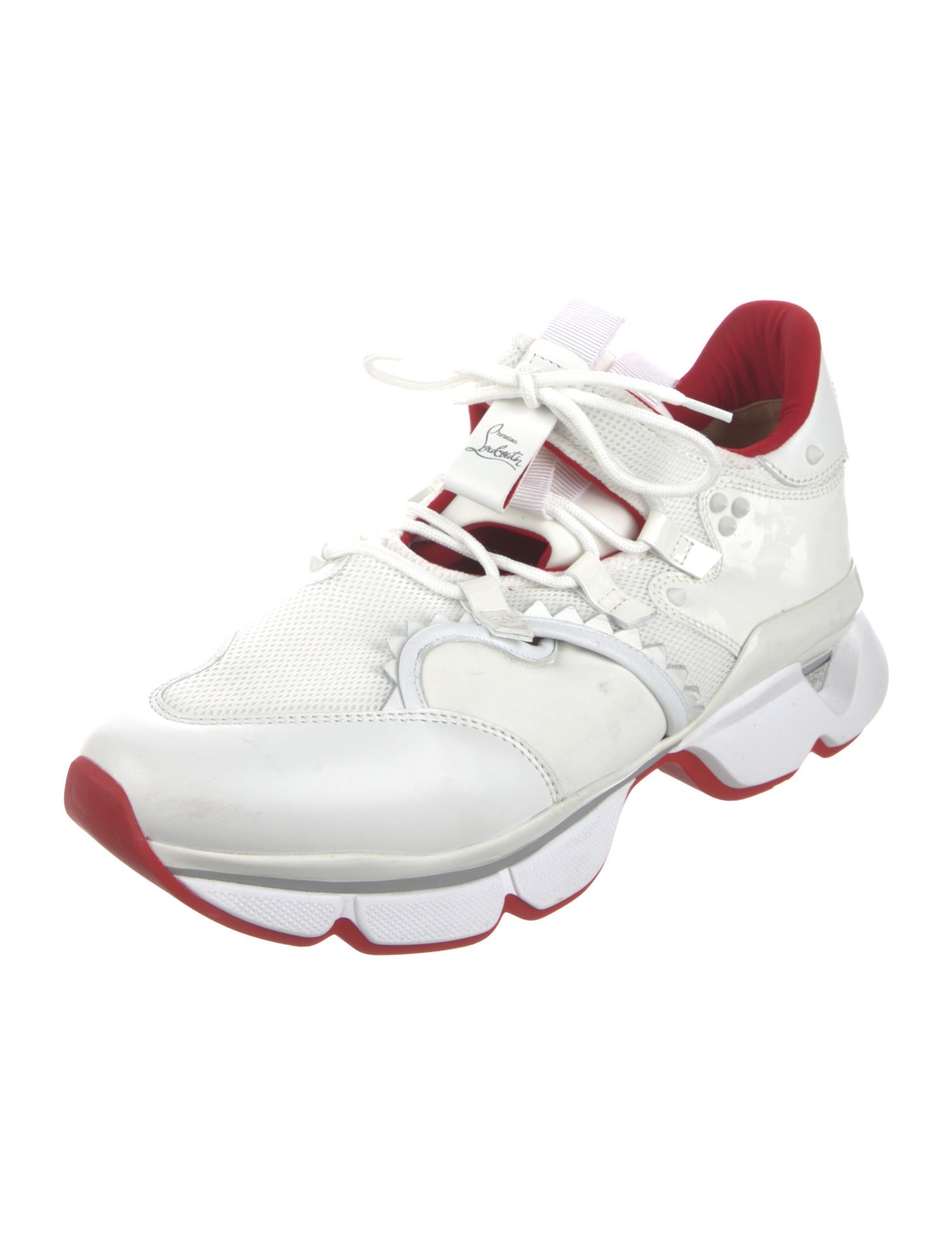 Christian Louboutin Leather Colorblock Pattern Sneakers