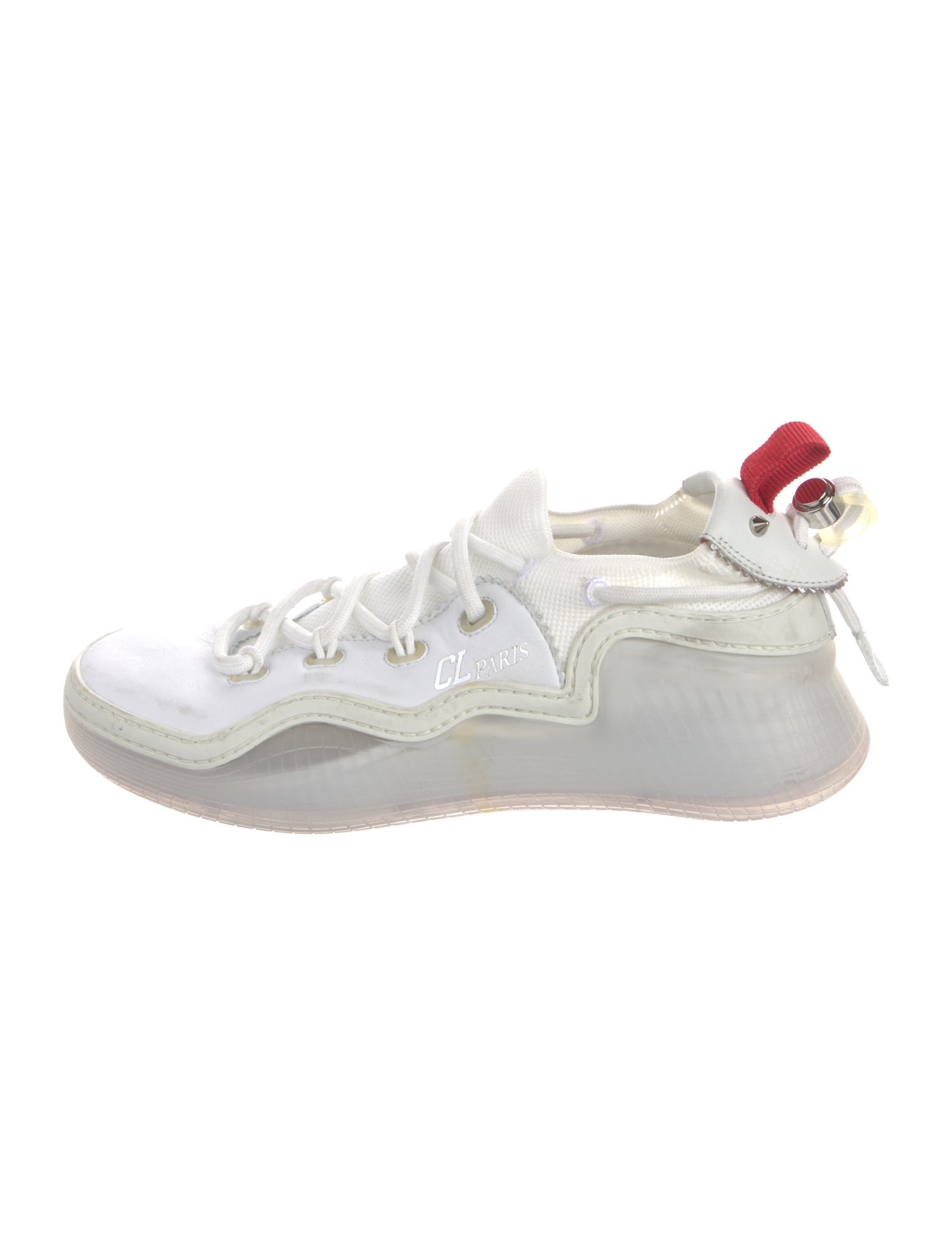 Christian Louboutin Leather Scalloped Accent Sneakers
