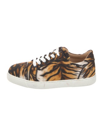 Christian Louboutin Canvas Animal Print Sneakers
