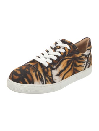 Christian Louboutin Canvas Animal Print Sneakers