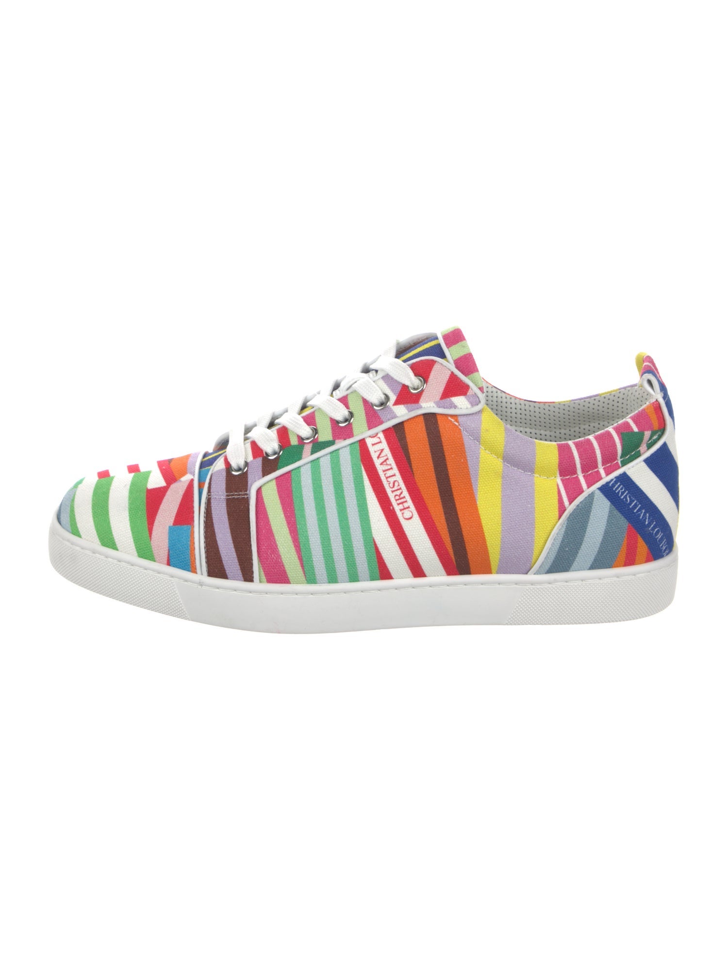 Christian Louboutin Canvas Colorblock Pattern Sneakers