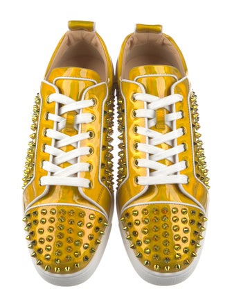 Christian Louboutin Patent Leather Studded Accents Sneakers