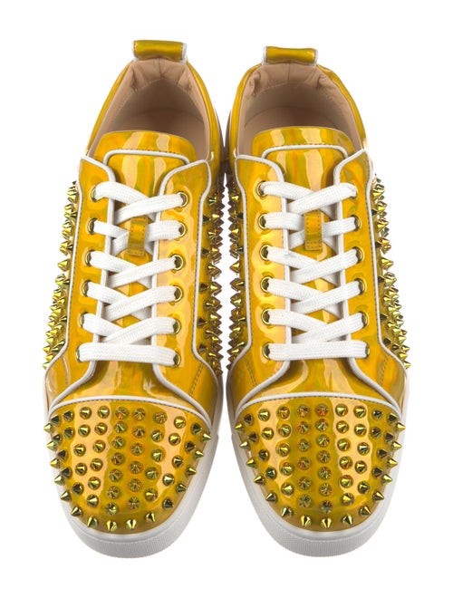 Christian Louboutin Patent Leather Studded Accents Sneakers