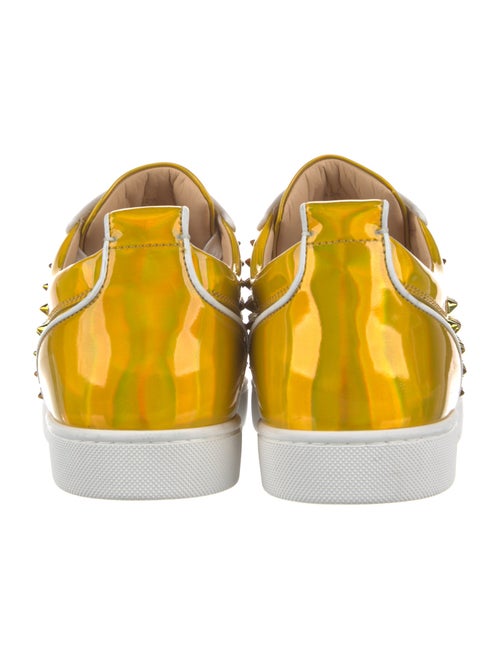 Christian Louboutin Patent Leather Studded Accents Sneakers