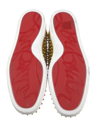 Christian Louboutin Patent Leather Studded Accents Sneakers