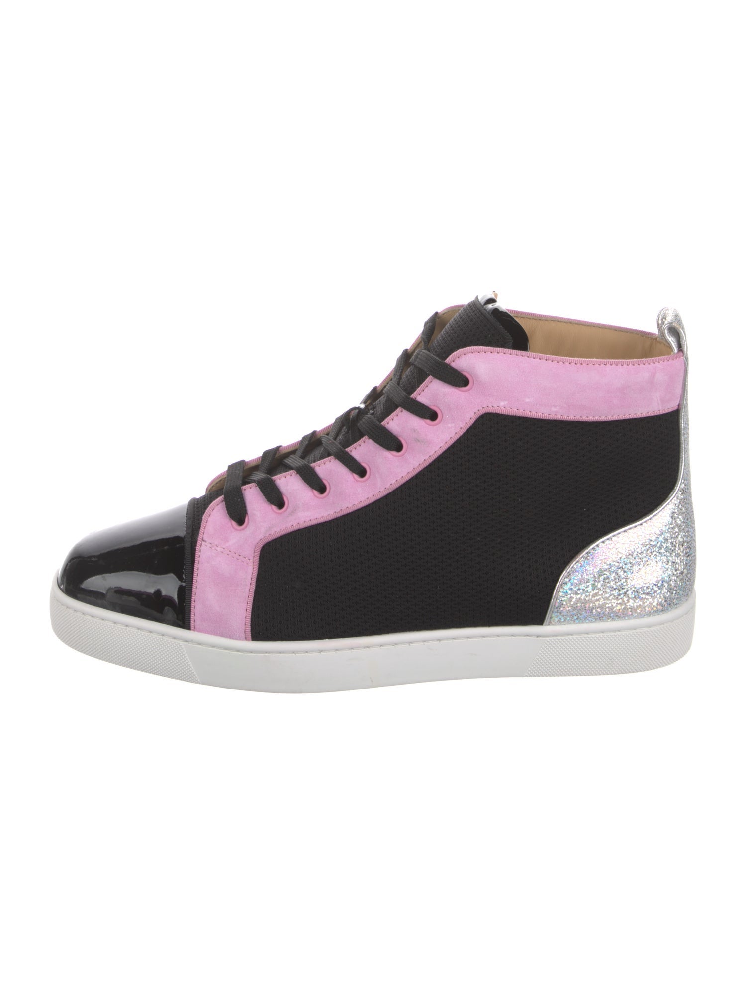 Christian Louboutin Mesh Colorblock Pattern Sneakers