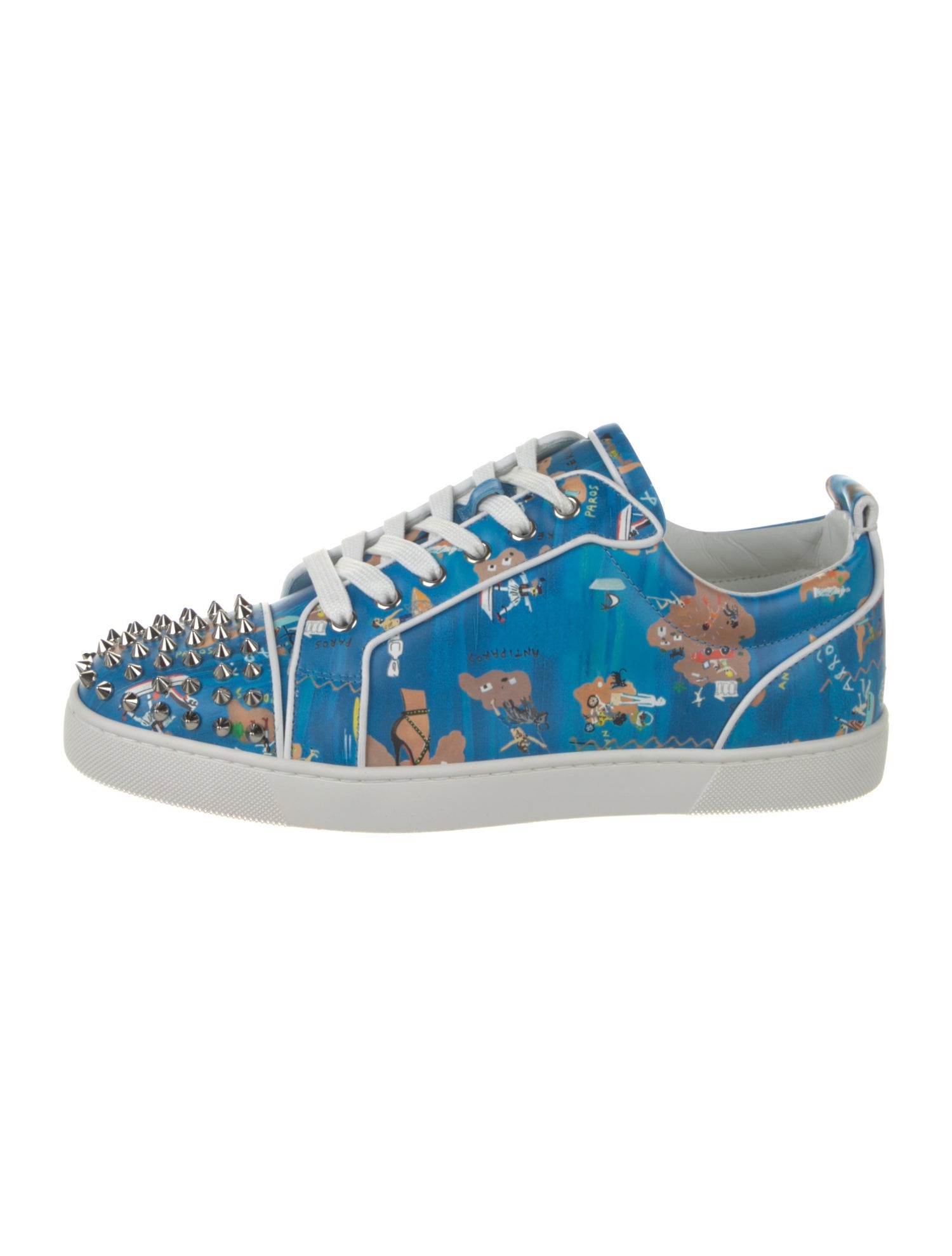 Christian Louboutin Satin Printed Sneakers
