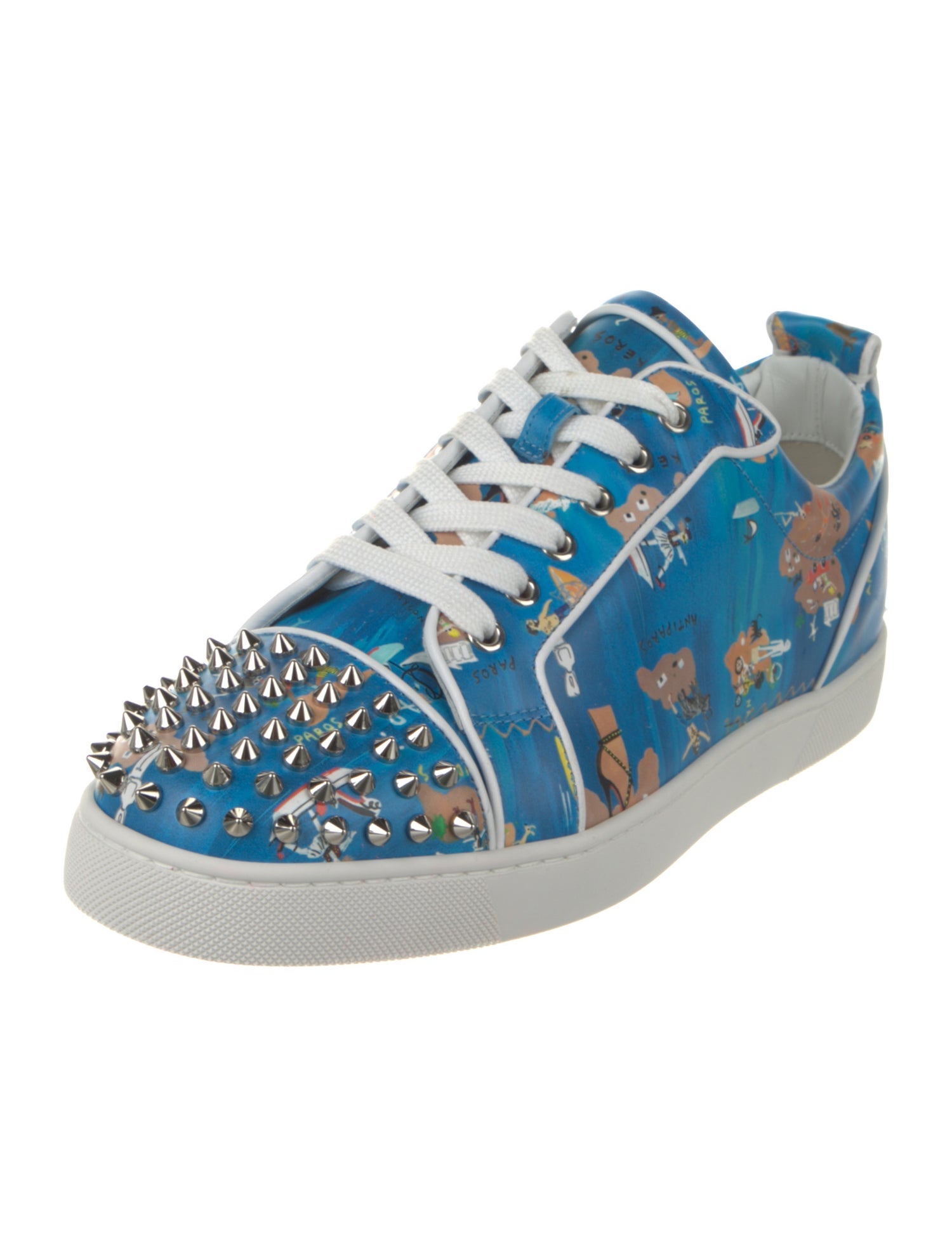 Christian Louboutin Satin Printed Sneakers