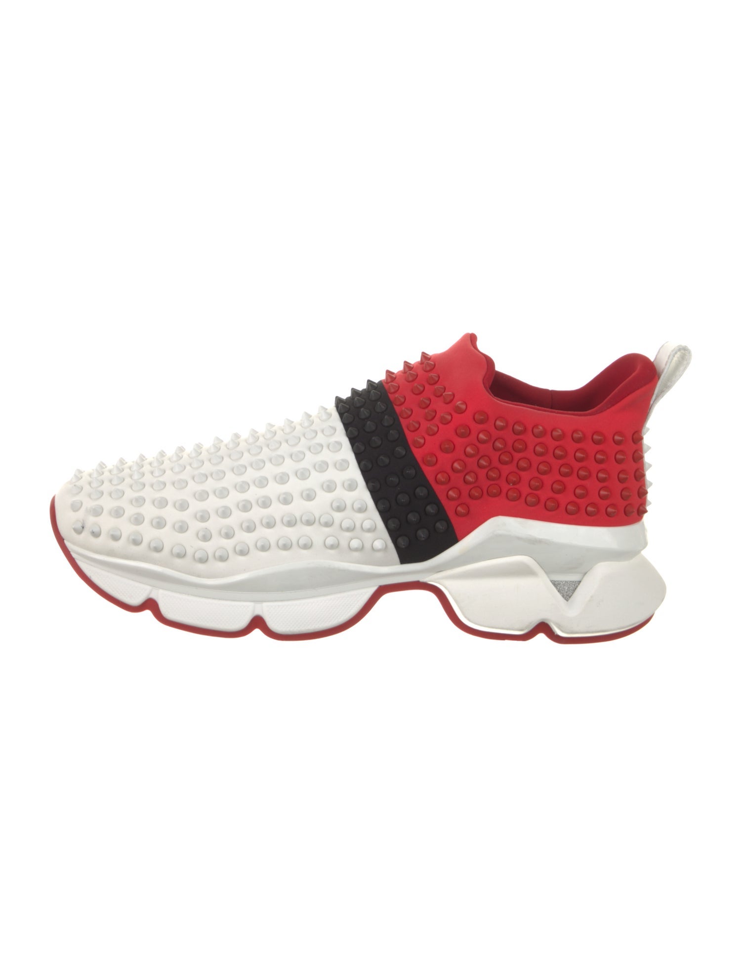 Christian Louboutin Neoprene Colorblock Pattern Sneakers