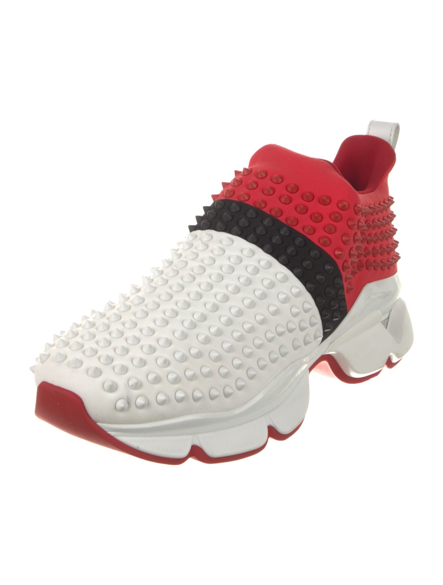 Christian Louboutin Neoprene Colorblock Pattern Sneakers