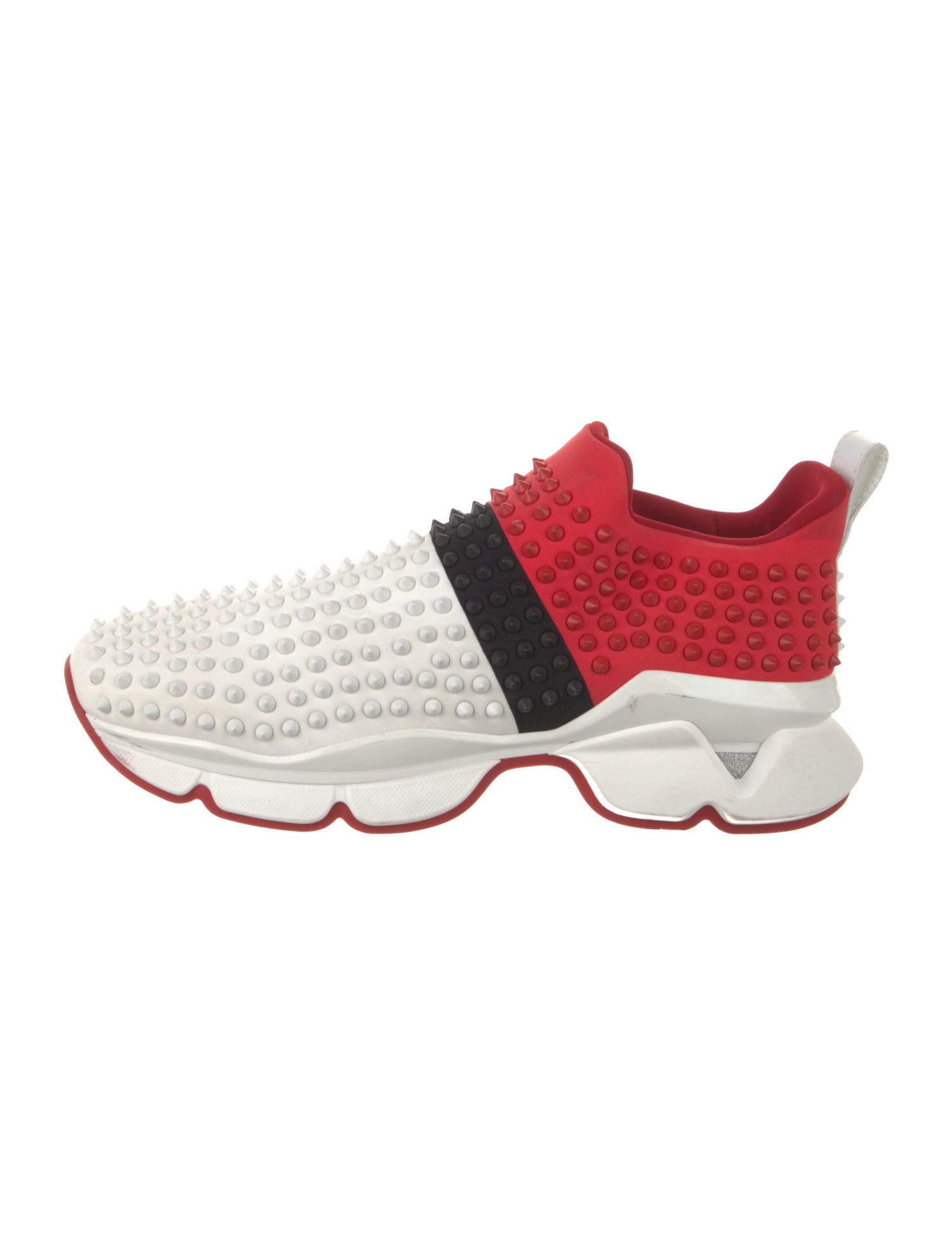 Christian Louboutin Neoprene Colorblock Pattern Sneakers