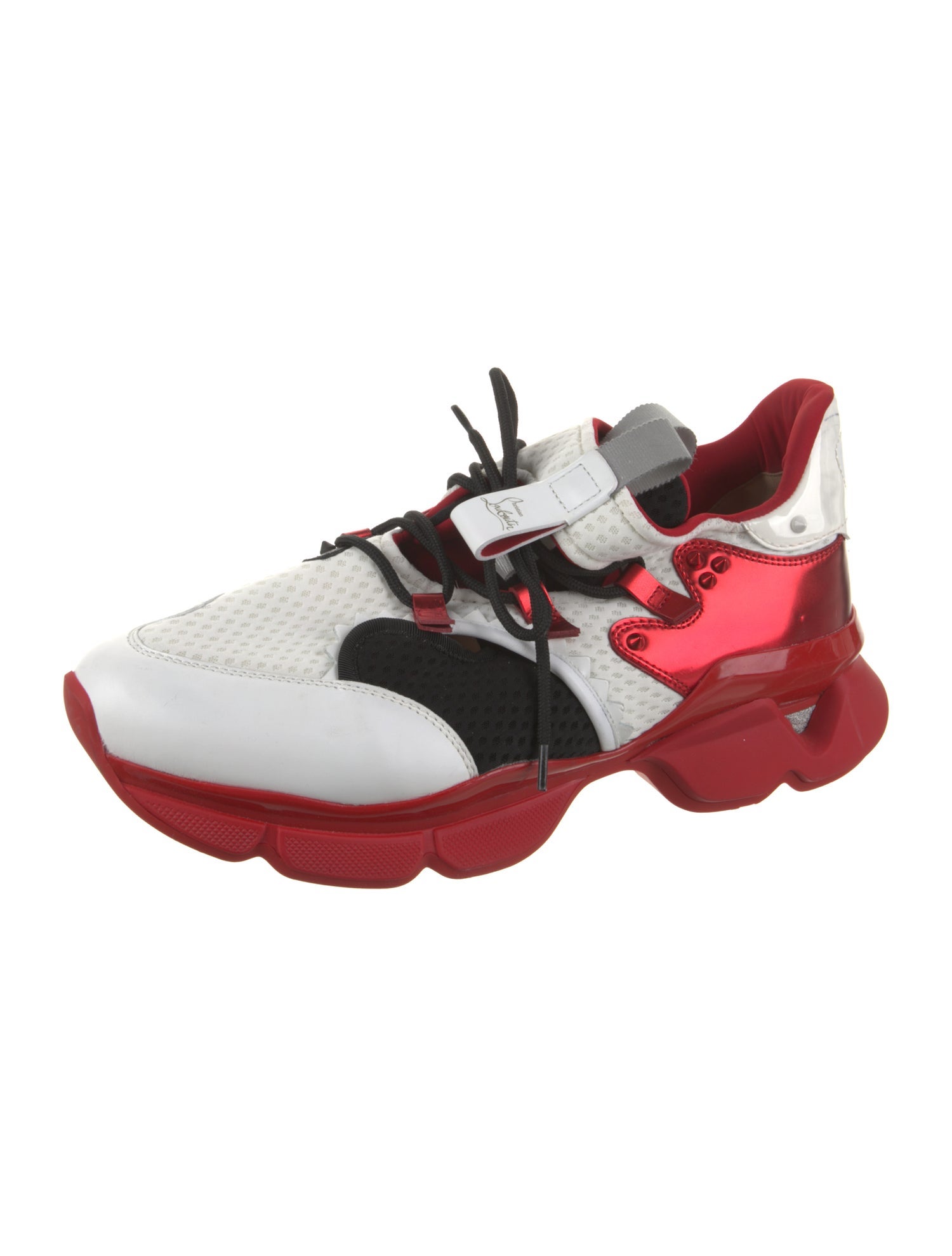 Christian Louboutin Mesh Printed Athletic Sneakers