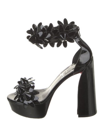 Christian Louboutin Spike Accents Patent Leather Sandals