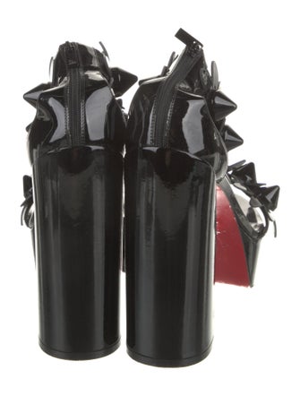 Christian Louboutin Spike Accents Patent Leather Sandals