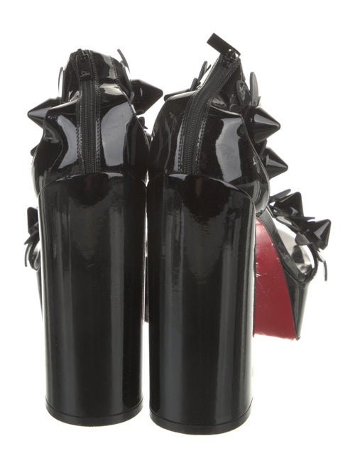 Christian Louboutin Spike Accents Patent Leather Sandals