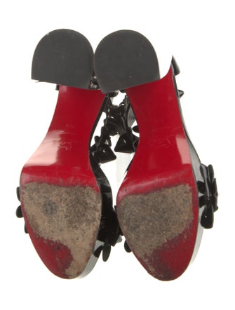 Christian Louboutin Spike Accents Patent Leather Sandals