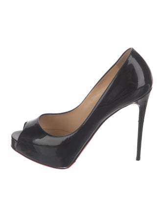 Christian Louboutin Patent Leather Cutout Accent Pumps