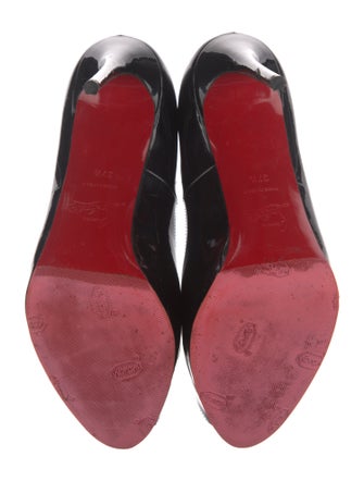 Christian Louboutin Patent Leather Cutout Accent Pumps