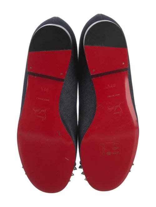 Christian Louboutin Spike Accents Denim Loafers