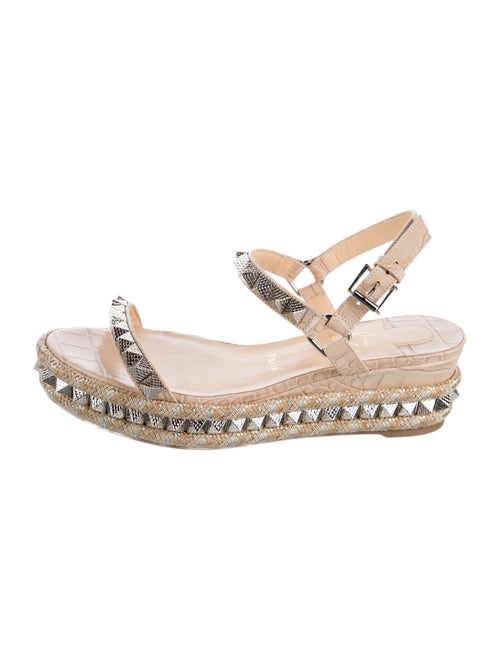 Christian Louboutin Spike Accents Leather Espadrilles