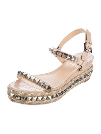 Christian Louboutin Spike Accents Leather Espadrilles