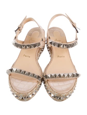 Christian Louboutin Spike Accents Leather Espadrilles