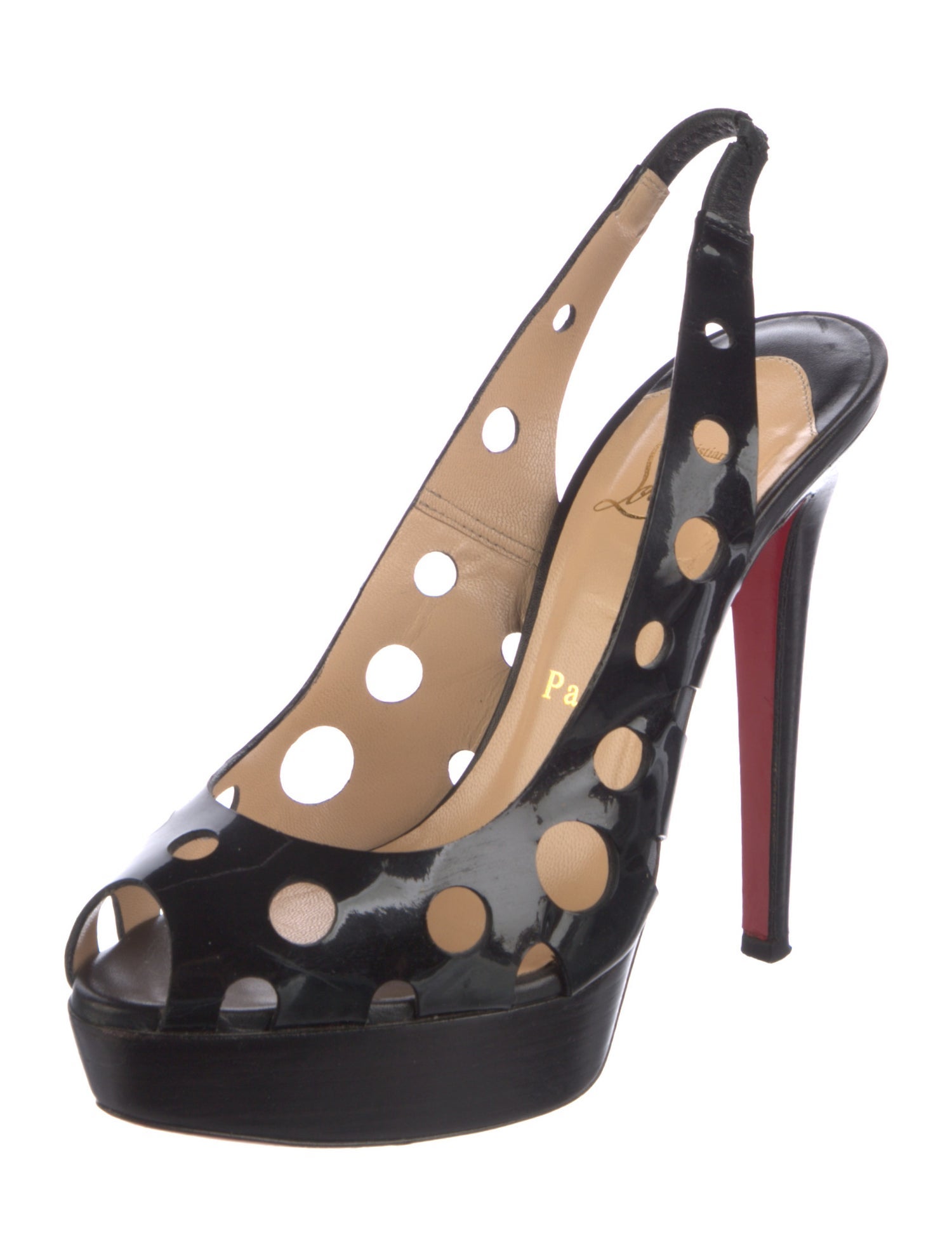 Christian Louboutin Patent Leather Slingback Pumps