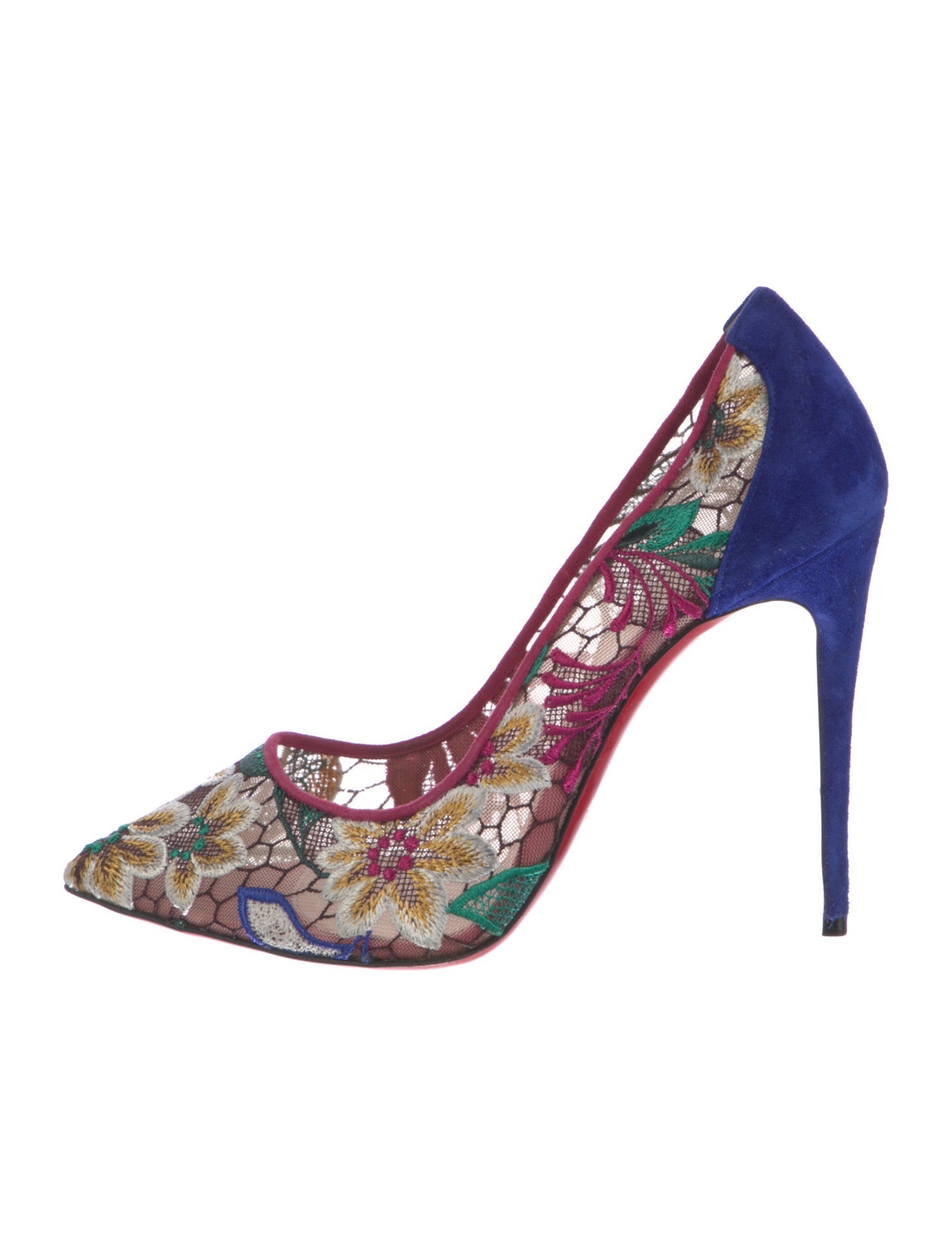 Christian Louboutin Mesh Lace Pattern Pumps
