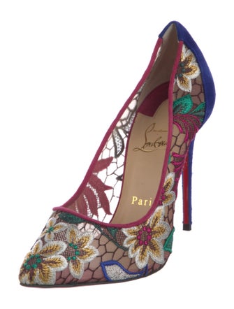 Christian Louboutin Mesh Lace Pattern Pumps