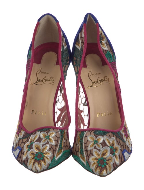 Christian Louboutin Mesh Lace Pattern Pumps