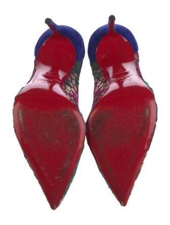 Christian Louboutin Mesh Lace Pattern Pumps