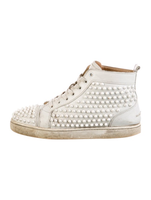 Christian Louboutin Spike Accents Leather Sneakers