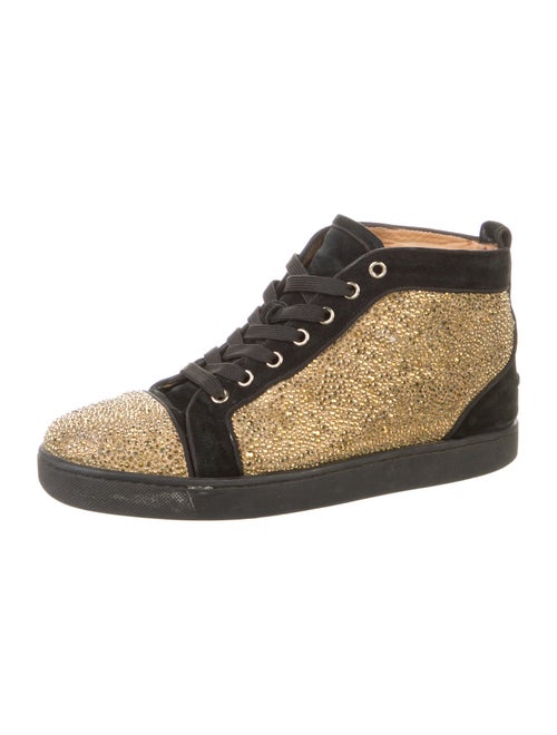 Christian Louboutin Suede Colorblock Pattern Sneakers