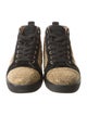 Christian Louboutin Suede Colorblock Pattern Sneakers