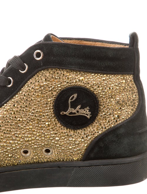 Christian Louboutin Suede Colorblock Pattern Sneakers