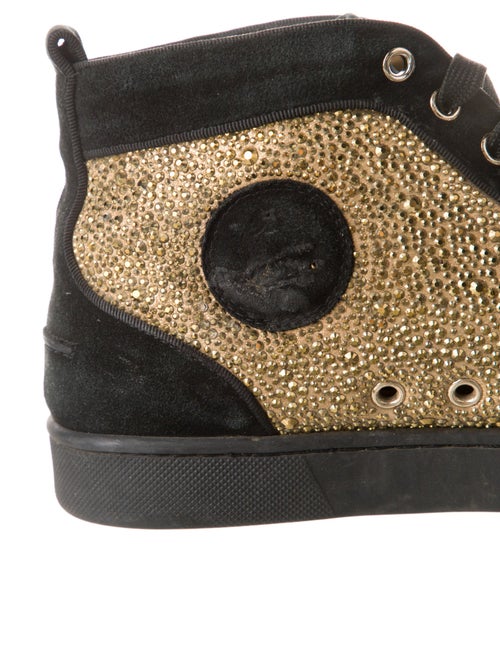 Christian Louboutin Suede Colorblock Pattern Sneakers