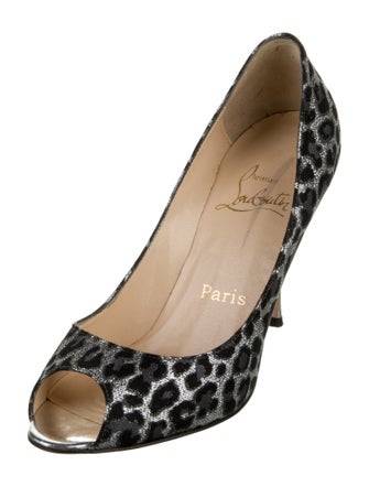 Christian Louboutin Animal Print Cutout Accent Pumps