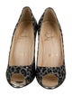 Christian Louboutin Animal Print Cutout Accent Pumps
