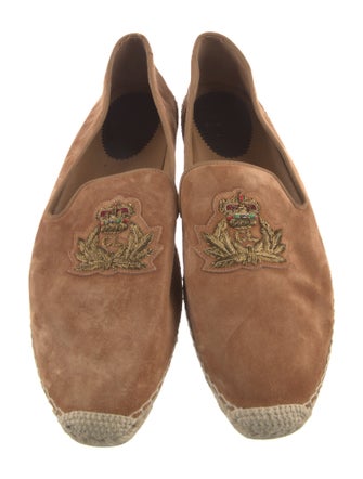 Christian Louboutin Suede Embroidered Accent Espadrilles